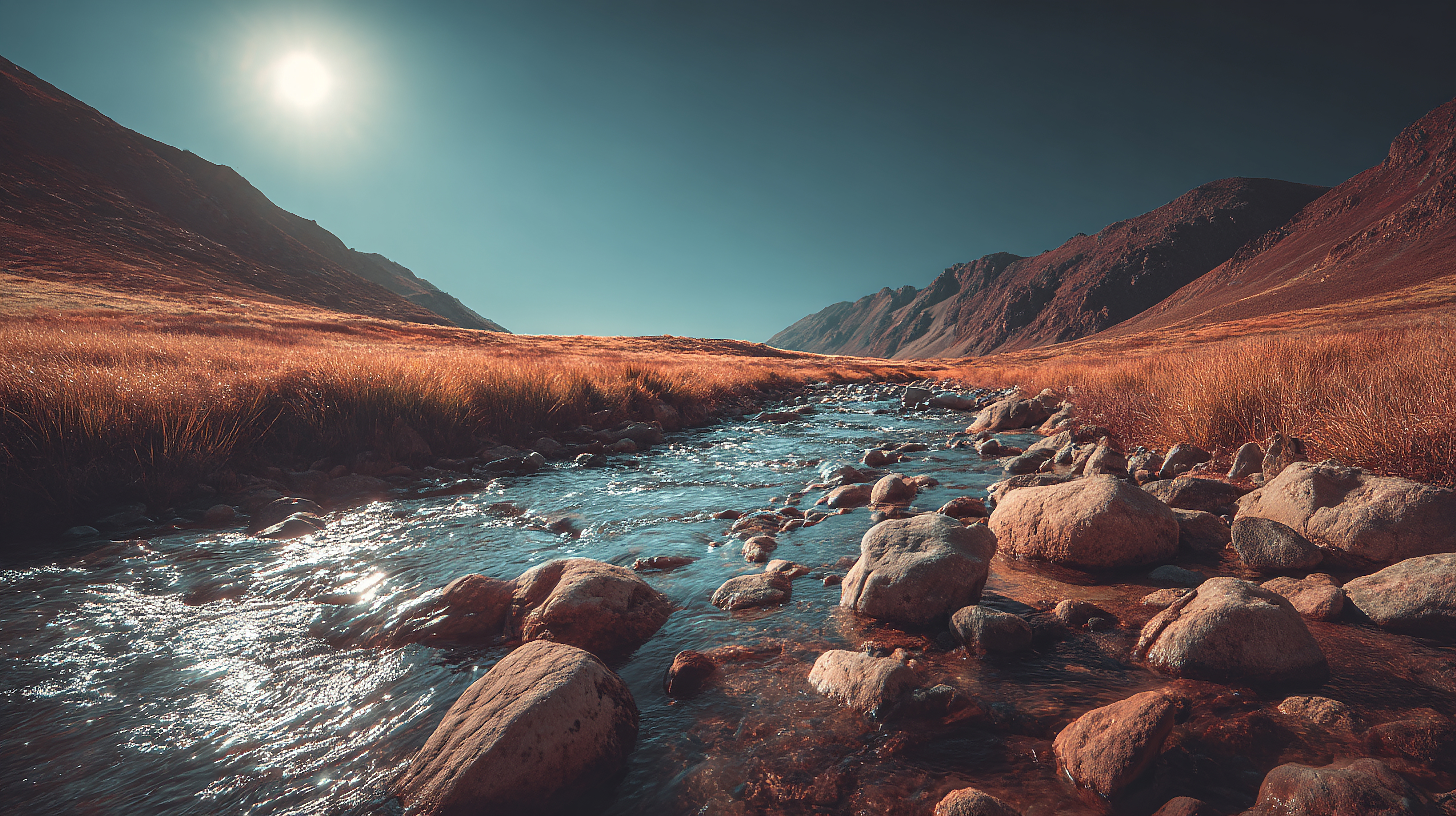 Horský vodní tok a údolí